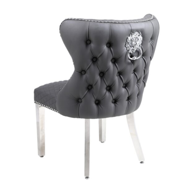 Valentino Hudson Grey PU Dining Chair - ASR Interiors