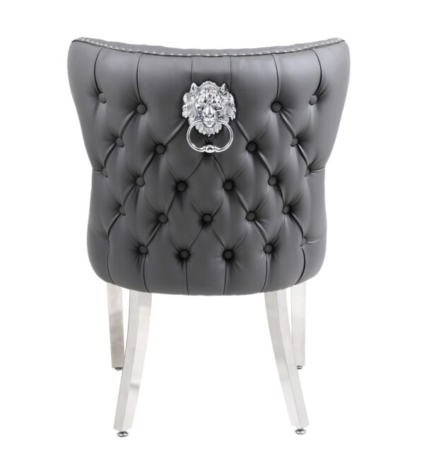 Valentino Hudson Grey PU Dining Chair - ASR Interiors