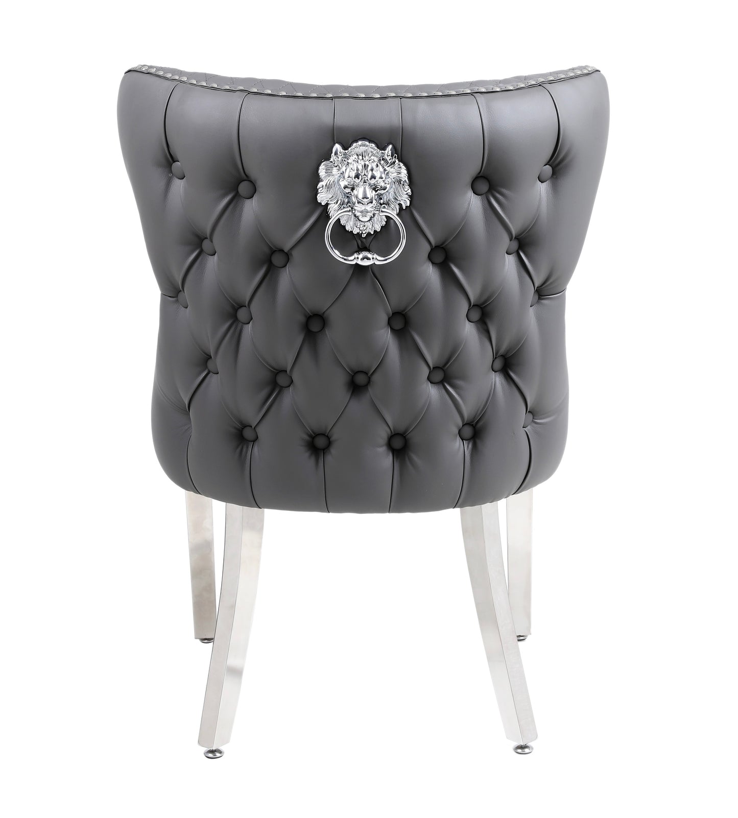 Valentino Hudson Grey PU Dining Chair - ASR Interiors