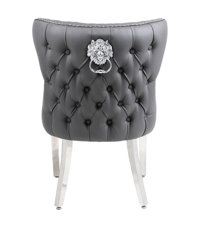 Valentino Hudson Grey PU Dining Chair - ASR Interiors