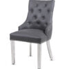 Valencia Hudson Grey PU Leather Dining Chair Ring Knocker - ASR Interiors
