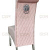 Sofia Pink Colour Chrome Leg Lion Knocker Dining Chair - ASR Interiors