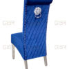 Sofia Navy Colour Chrome Leg Lion Knocker Dining Chair - ASR Interiors