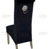 Sofia Black Colour Chrome Leg Lion Knocker Dining Chair - ASR Interiors