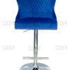 Valentino Navy Velvet Bar Stool - ASR Interiors