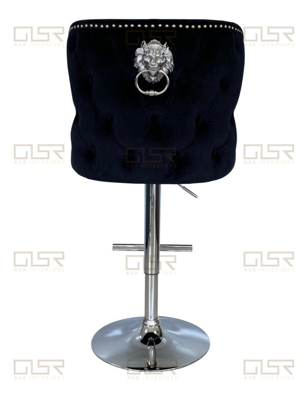 Valentino Black Velvet Bar Stool - ASR Interiors