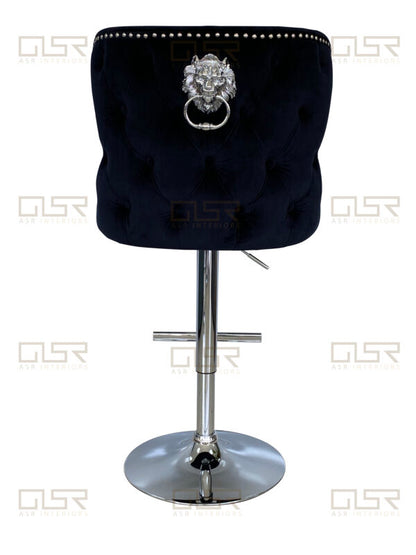Valentino Black Velvet Bar Stool - ASR Interiors