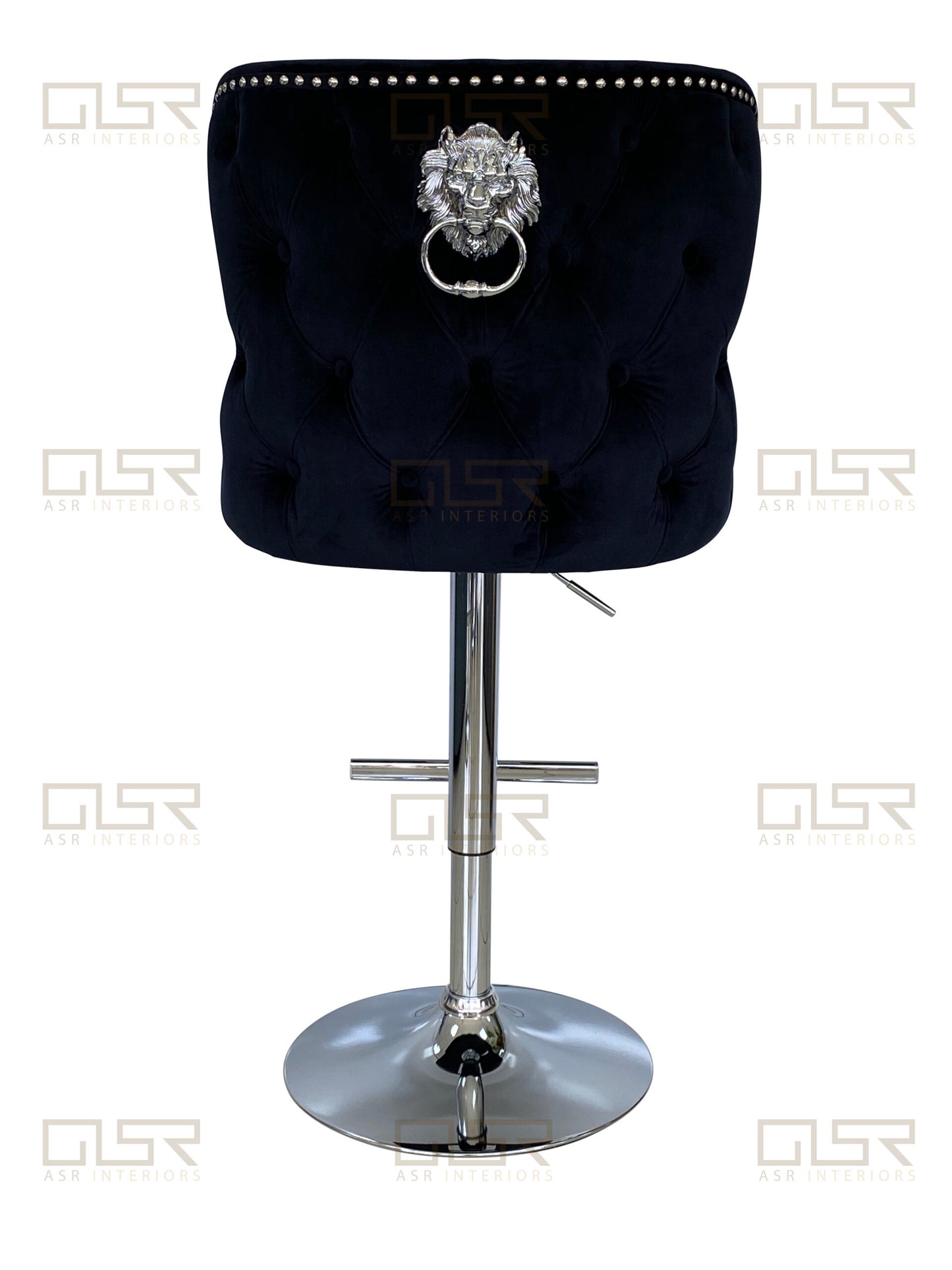 Valentino Black Velvet Bar Stool - ASR Interiors