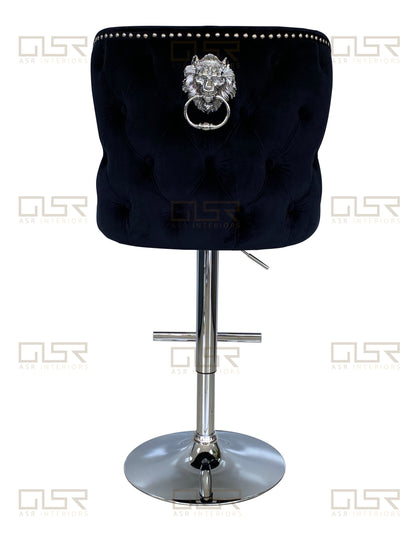 Valentino Black Velvet Bar Stool - ASR Interiors