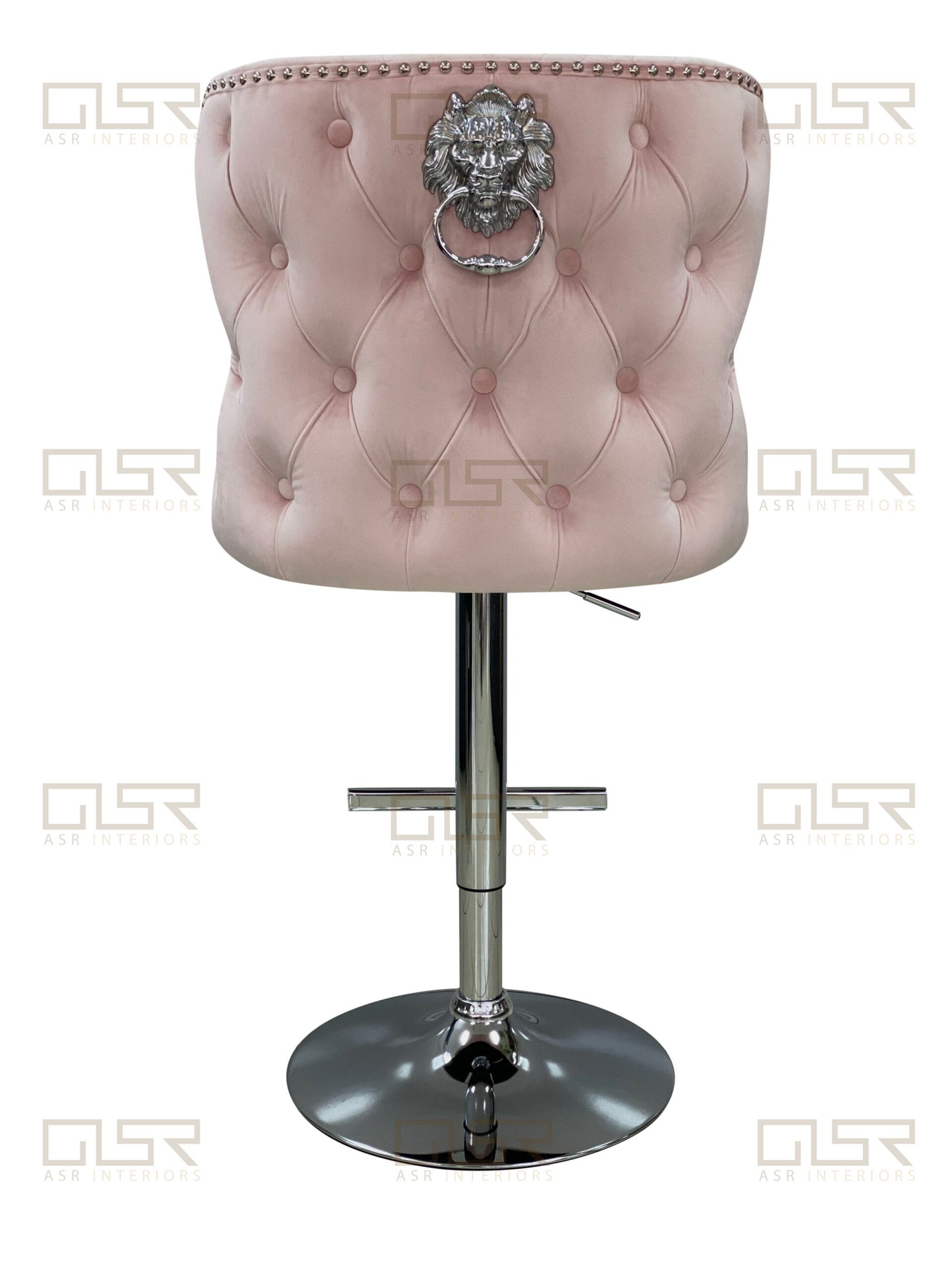 Valentino Pink Velvet Bar Stool - ASR Interiors