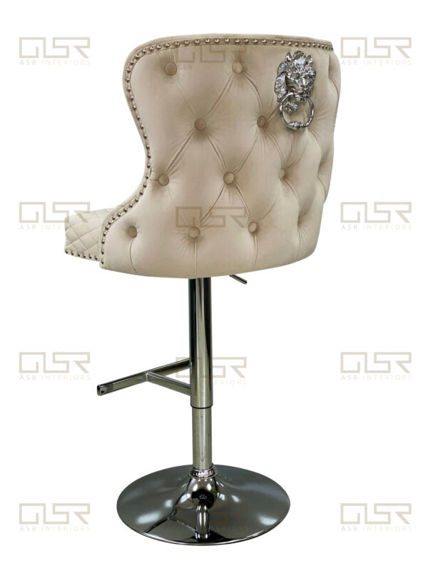 Valentino Mink Velvet Bar Stool - ASR Interiors