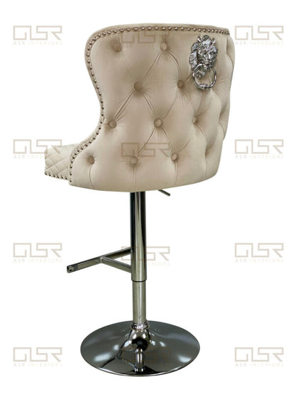 Valentino Mink Velvet Bar Stool - ASR Interiors
