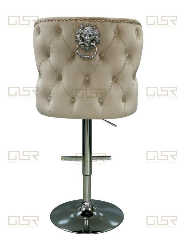Valentino Mink Velvet Bar Stool - ASR Interiors