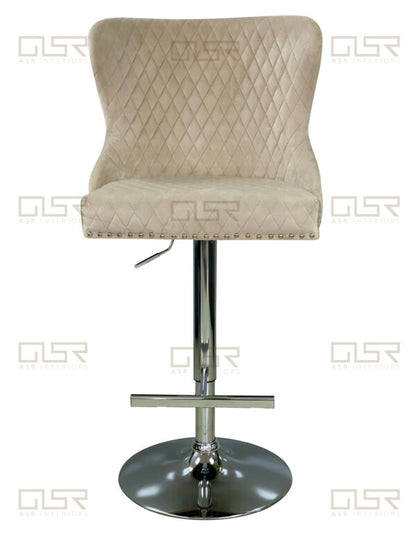 Valentino Mink Velvet Bar Stool - ASR Interiors