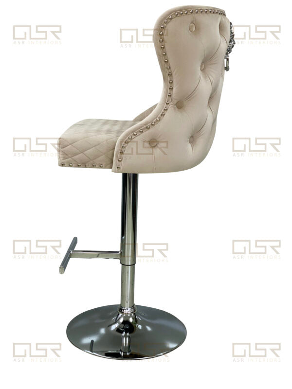 Valentino Mink Velvet Bar Stool - ASR Interiors