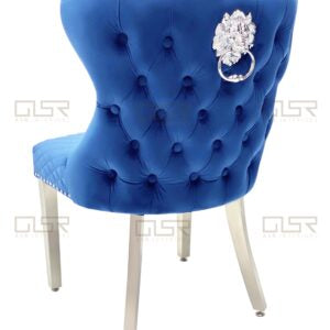 Valentino Grey Velvet Dining Chair - ASR Interiors