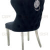 Valentino Black Velvet Dining Chair - ASR Interiors