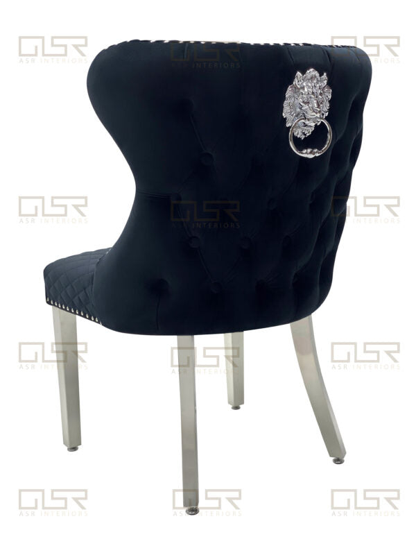 Valentino Black Velvet Dining Chair - ASR Interiors