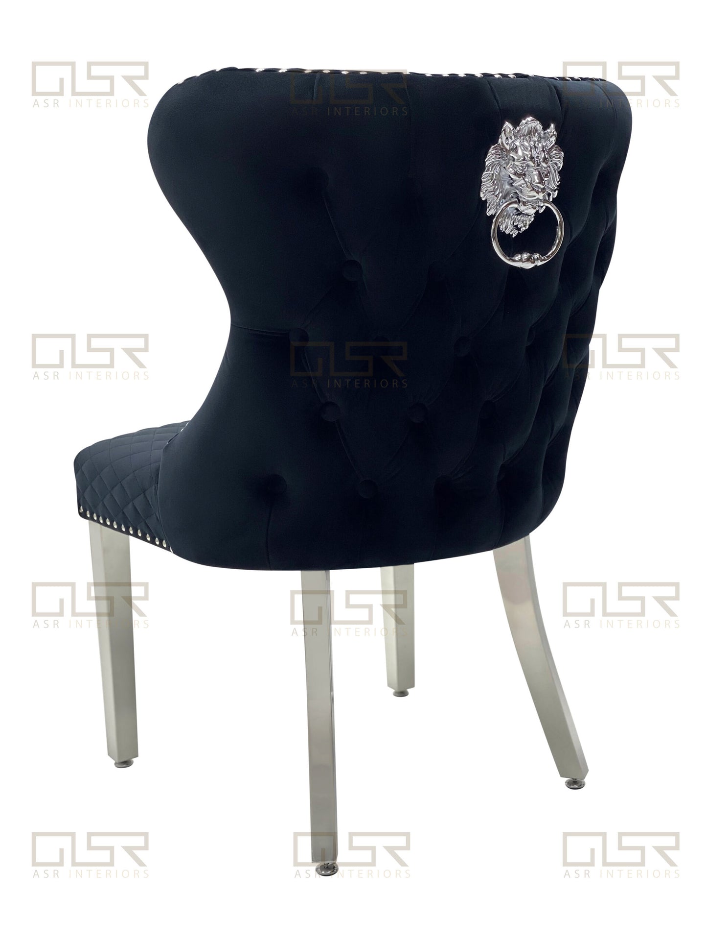 Valentino Black Velvet Dining Chair - ASR Interiors