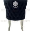 Valentino Black Velvet Dining Chair - ASR Interiors
