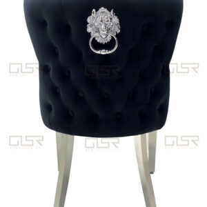 Valentino Grey Velvet Dining Chair - ASR Interiors