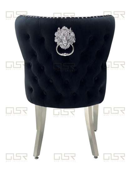 Valentino Black Velvet Dining Chair - ASR Interiors