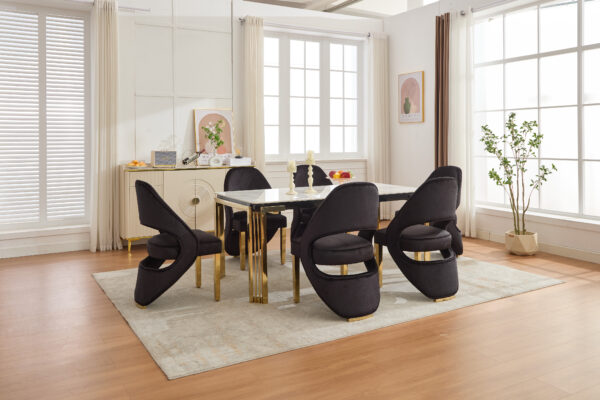 Santorini Black Gold Dining Chair - ASR Interiors
