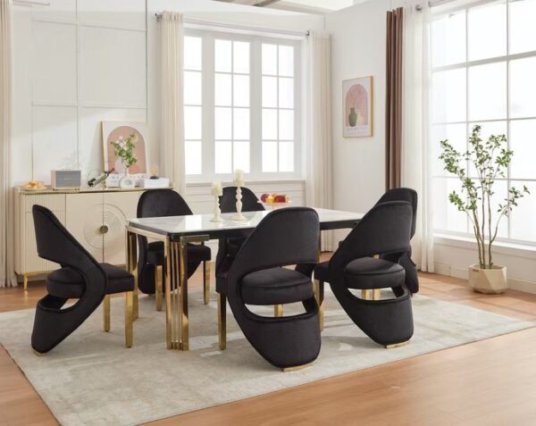 Santorini Black Gold Dining Chair - ASR Interiors