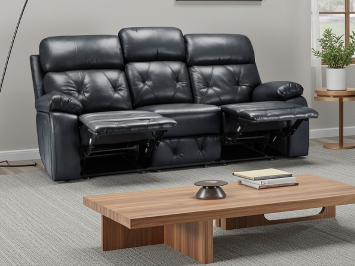 Cody Recliner Sofa Black 3 Seater