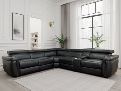 Somerville Electric Recliner Sofa Black Large Corner