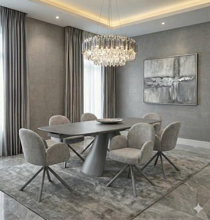 Gstaad Grey Extendable Stone Table - ASR Interiors
