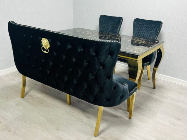 Victoria Black Gold Luxury Bench - ASR Interiors