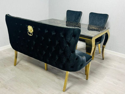 Victoria Black Gold Luxury Bench - ASR Interiors