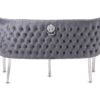 Valentino Grey Velvet Bench - ASR Interiors