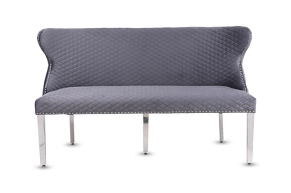 Valentino Grey Velvet Bench - ASR Interiors