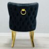 Valentino Black Gold Lion Velvet Chair - ASR Interiors