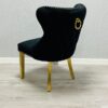 Valentino Black Gold Velvet Chair - ASR Interiors