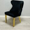 Valentino Black Gold Velvet Chair - ASR Interiors