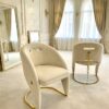 Vegas Cream Gold Dining Chair - ASR Interiors