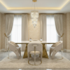Vegas Cream Gold Dining Chair - ASR Interiors