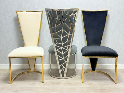 Vienna Grey & Silver Dining Chair - ASR Interiors