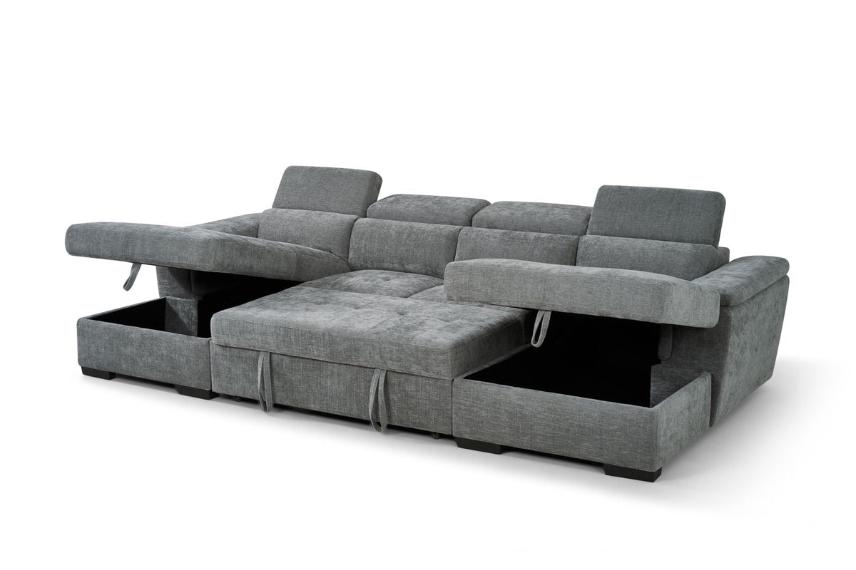 Alaya Sofabed Grey U Shape Corner