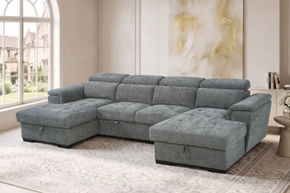 Alaya Sofabed Grey U Shape Corner