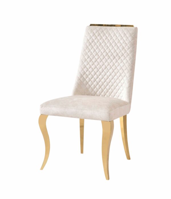 Roxby Cream & Gold Dining Chair - ASR Interiors