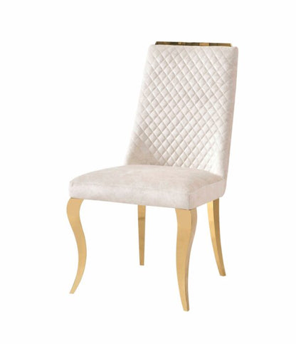 Roxby Cream & Gold Dining Chair - ASR Interiors