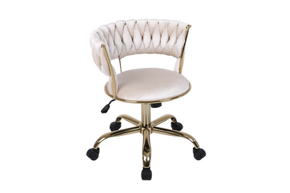 Camelia Cream & Gold Office Chair - ASR Interiors