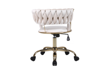 Camelia Cream & Gold Office Chair - ASR Interiors