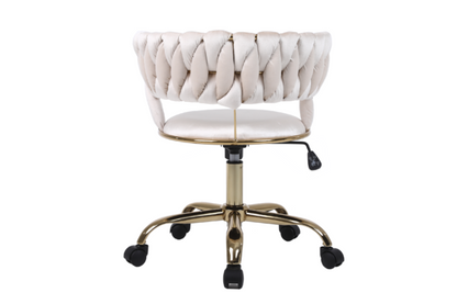 Camelia Cream & Gold Office Chair - ASR Interiors