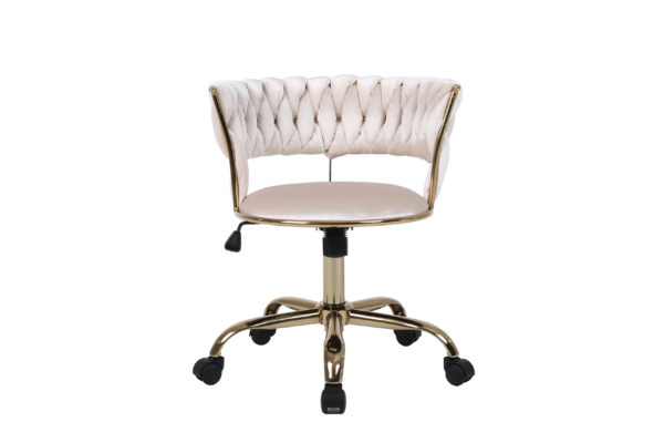Camelia Cream & Gold Office Chair - ASR Interiors