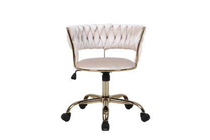 Camelia Cream & Gold Office Chair - ASR Interiors